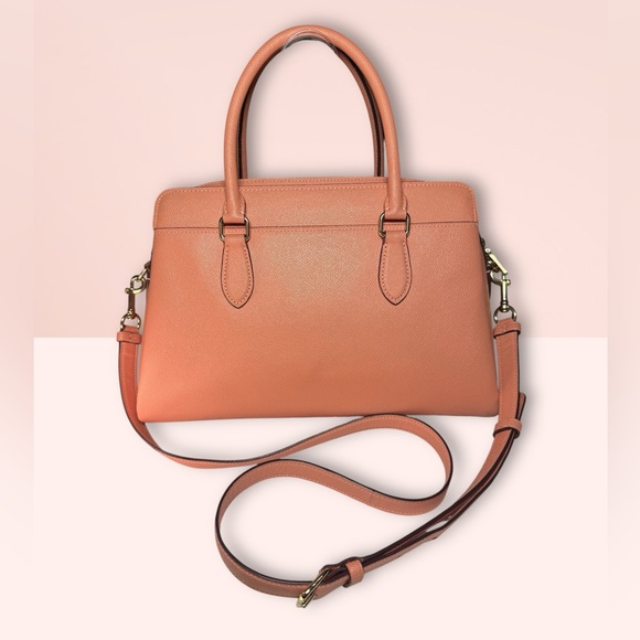 COACH Darcie Carryall Handbag In Light Coral Crossgrain Leather CH172 - Picture 5 of 14